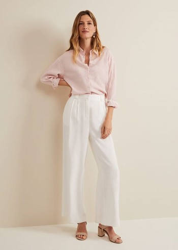 Phase Eight Tyla Wide Legs Trousers White USA | 5217068-AR